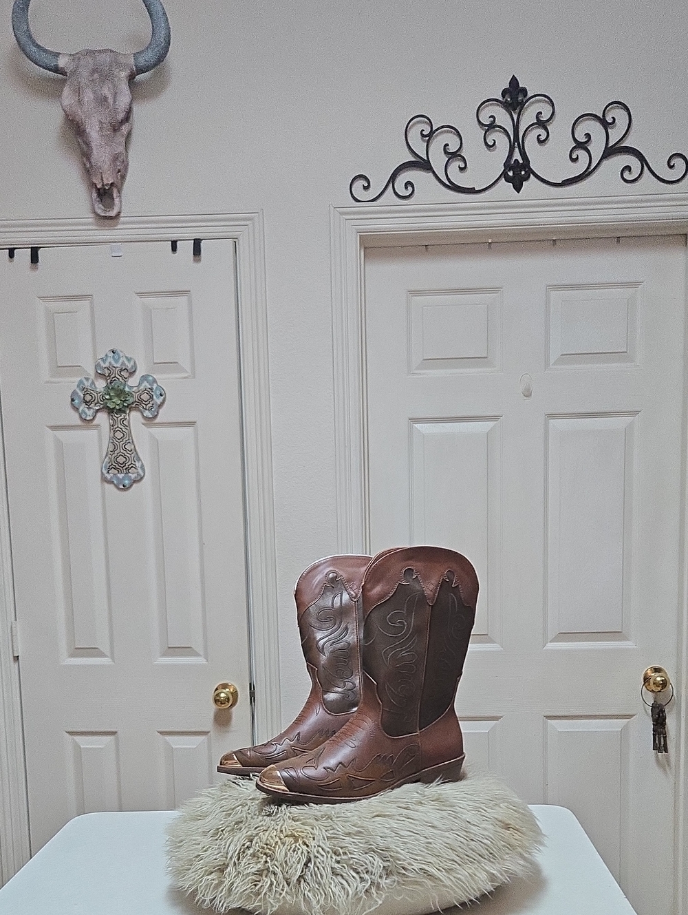 Brown Leather Western Cowboy Boots